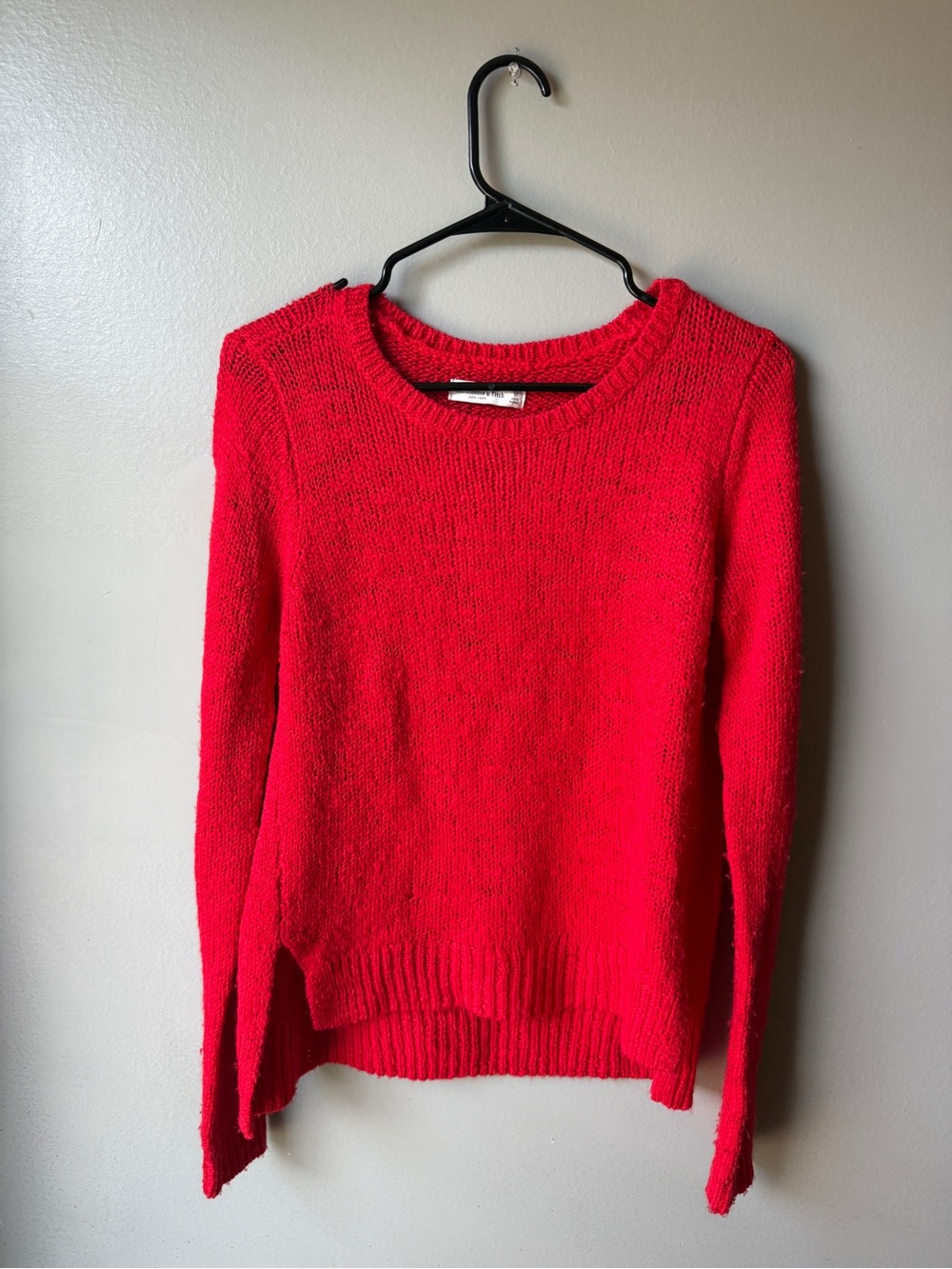 Abercrombie & Fitch Red Knit High Low Sweater Size Medium